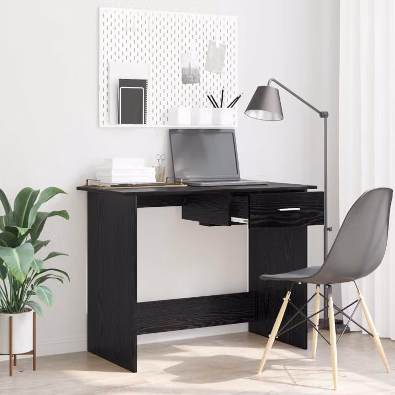 Maison Exclusive - Scrivania effetto rovere nero 100 x 50 x 76 cm