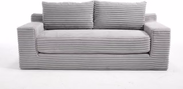 Divano letto Chicfurn a 2 posti in tessuto a coste moderno grigio chiaro per piccoli spazi