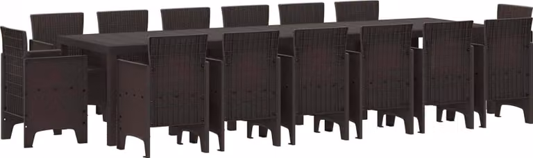 Maison Exclusive - Set da giardino per esterni, 15 pezzi, color marrone, in rattan sintetico "Polt"