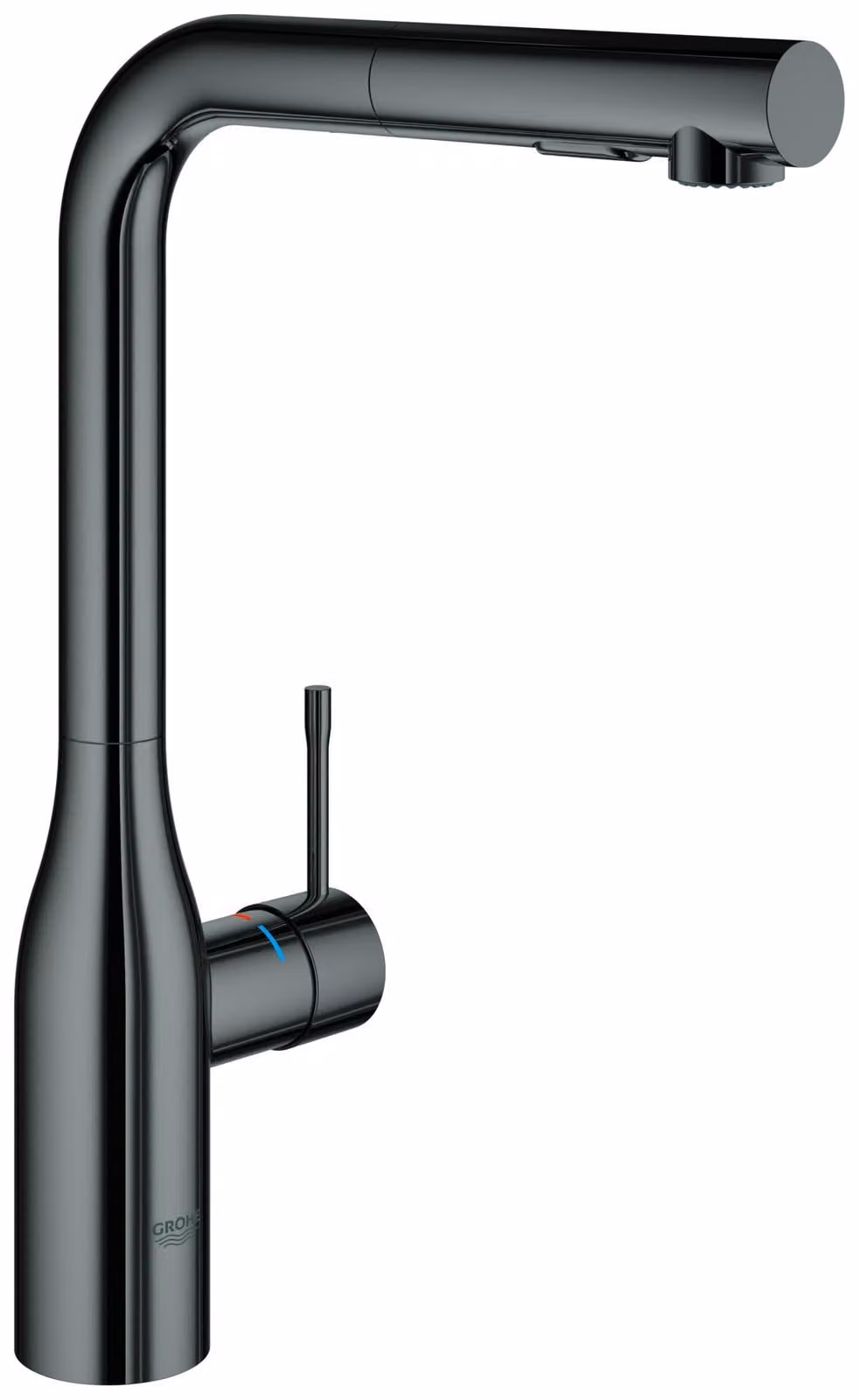 GROHE Essence Mitigeur monocommandé pour évier, saillie 204mm, bec haut, extractible, douchette Dual, orientable, 30504A00, 30504A00