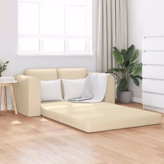 Divano letto Crema 148 x 71 x 83 cm Tessuto 4106679