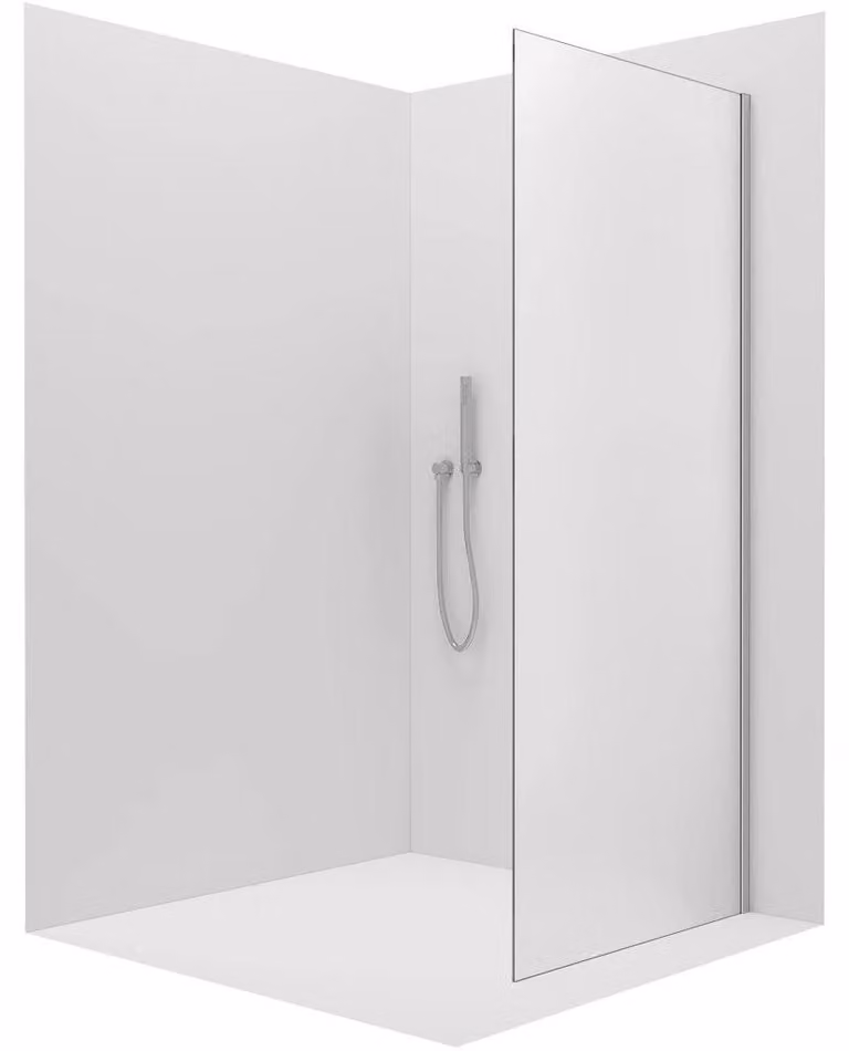 CERANO - Parete laterale Santoro - sinistra - 6 mm - cromo, vetro smerigliato - 70x195 cm - monoblocco