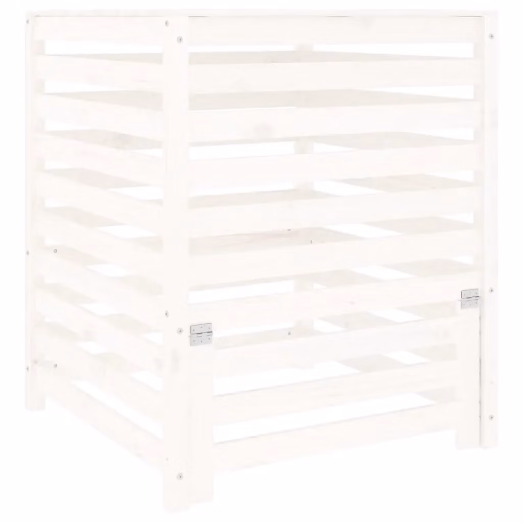 Compostiera bianca vidaXL in legno massello di pino L/P/H: 82,5 x 82,5 x 99,5 cm – 2