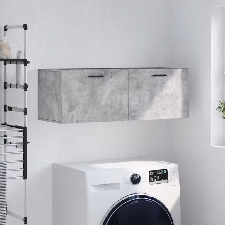 Mobile a parete vidaXL in legno multistrato e MDF, stile moderno, colore grigio cemento, L 100 x P 36,5 x H 35 cm