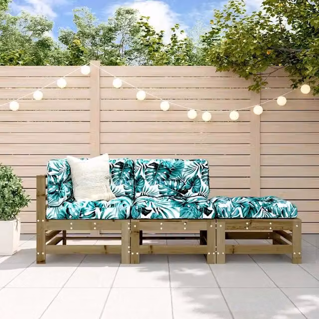 Salotto da Giardino-Set Salotto da Giardino 3 pz in Legno Impregnato di Pino 331763
