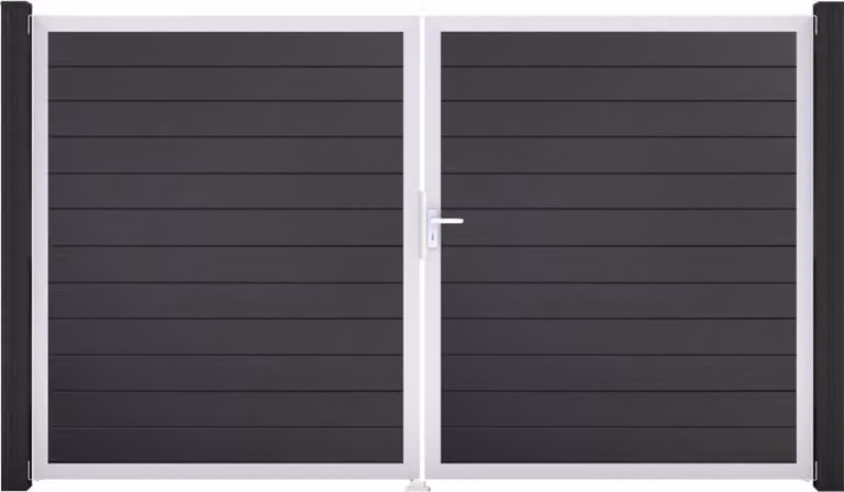 GroJa BasicLine Sistema a innesto in PVC a doppia anta stretta con telaio in alluminio 3000 x 1800 mm golden_oak DIN destro