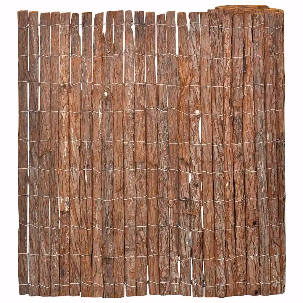 Recinzione in corteccia intrecciata vidaXL in legno marrone, H: 100 cm, L: 600 cm