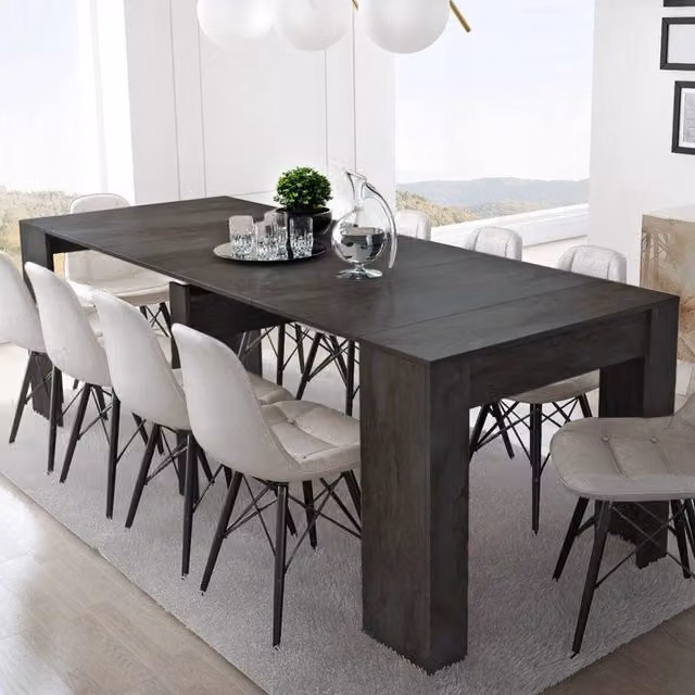 Consolle allungabile DMORA Vaelis trasformabile in tavolo da pranzo salvaspazio estensibile Antracite L/P/H: 90-237 x 76,6 x 90 cm