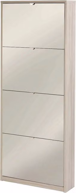 Scarpiera 4 Ante Specchio P18 Kit Olmo Chiaro cm 63x18x154h - Sarmog