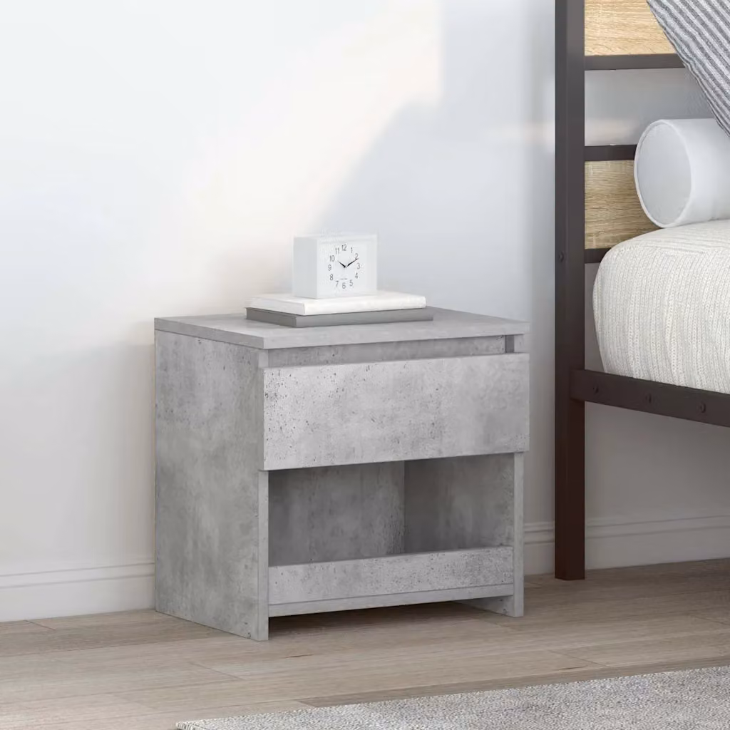 Comodino moderno vidaXL in legno multistrato grigio, L 40 cm x P 30 cm x H 39 cm