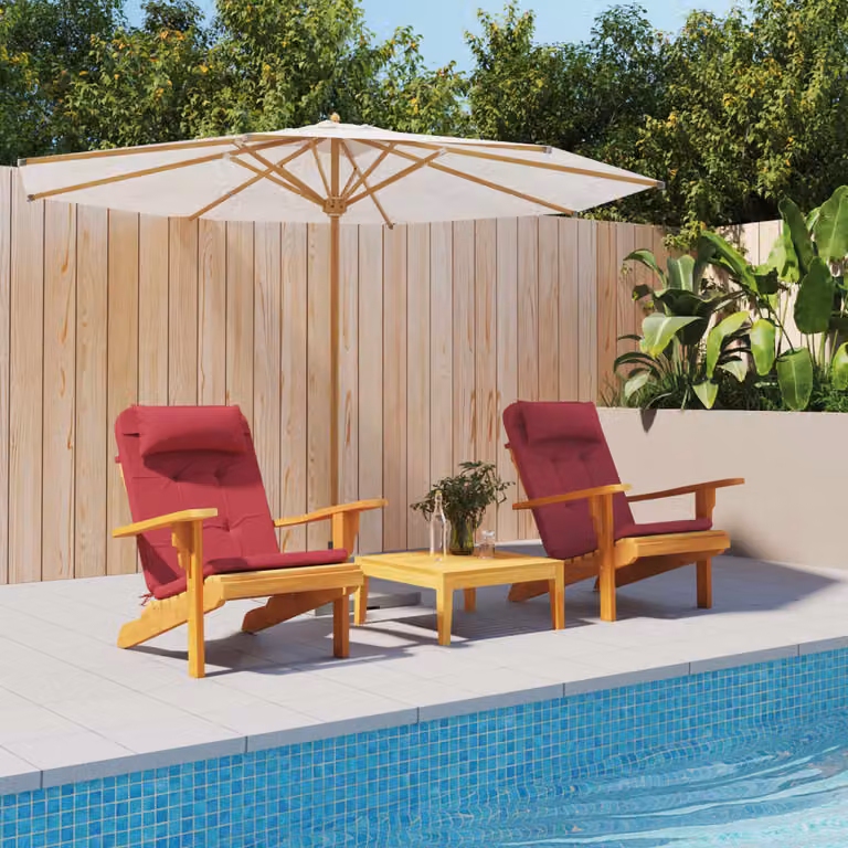 Set di 2 cuscini per sedia Adirondack vidaXL in tessuto Oxford rosso, impermeabili e traspiranti con imbottitura in schiuma
