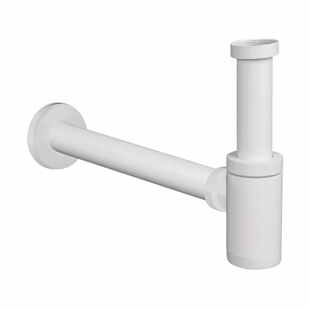 Sifone rotondo bianco per lavabo di design