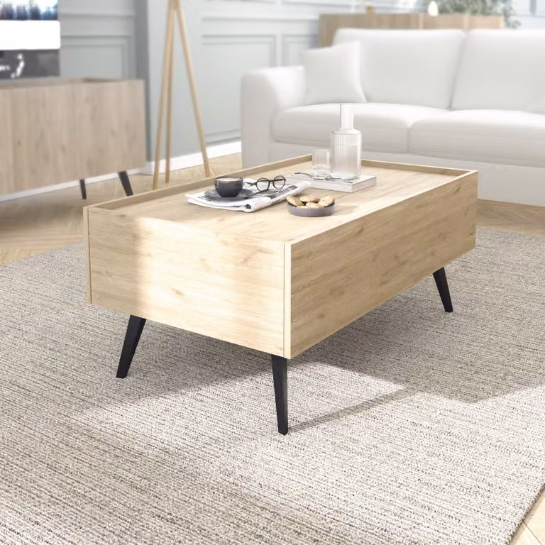 Skye Decor, Shp-701-Ff-1, tavolino da salotto, rovere, 100% PANNELLI DI PARTICELLE RIVESTITI IN MELAMMINA, 102 x 61 x 44 cm