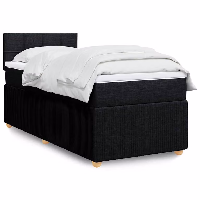 vidaXL Letto Ibrido con Materasso a Molle Insacchettate e Illuminazione Sotto il Letto, Nero e Bianco, L/P/H: 100 x 200 cm