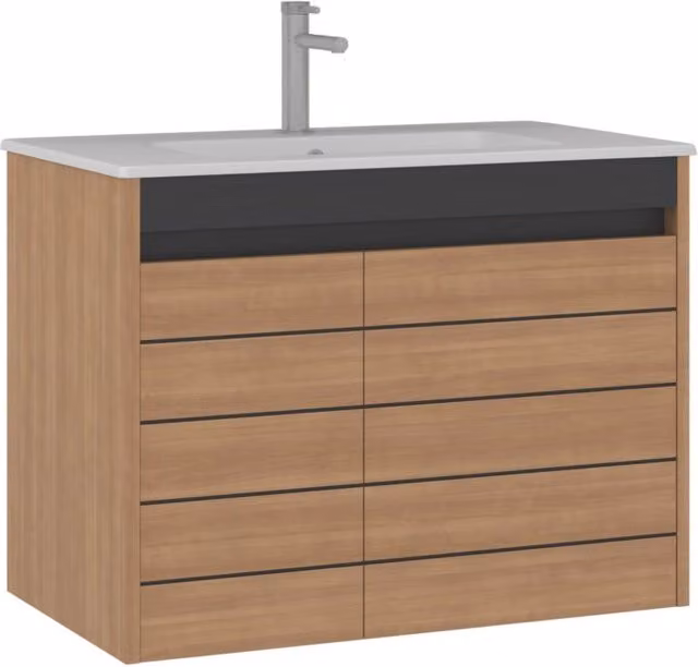 Mobile lavabo "Ricato 80" - 81 x 47 x 62 cm - Noce