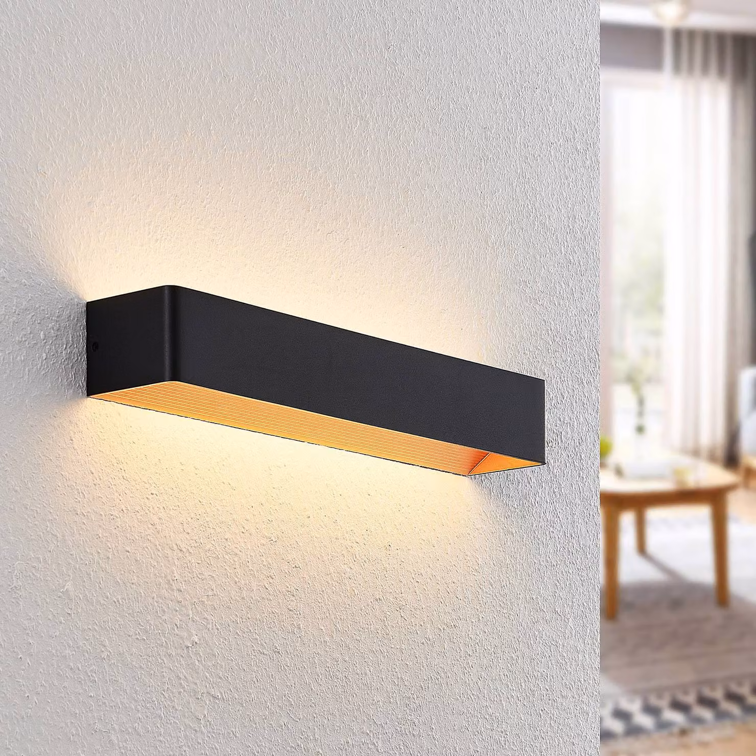 Applique da parete a LED Karam Arcchio, dimmerabile, Nero, Soggiorno / Sala da pranzo, Alluminio, Moderno, Applique a LED