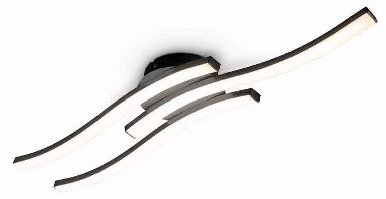 B.K.Licht Plafoniera LED, luce calda 3000K, LED integrati 3x6W 3x480Lm, dimensione 56,5x12cm, lampada da soffitto moderna per cucina o camera da letto, lampadario in metallo nero 230V IP20
