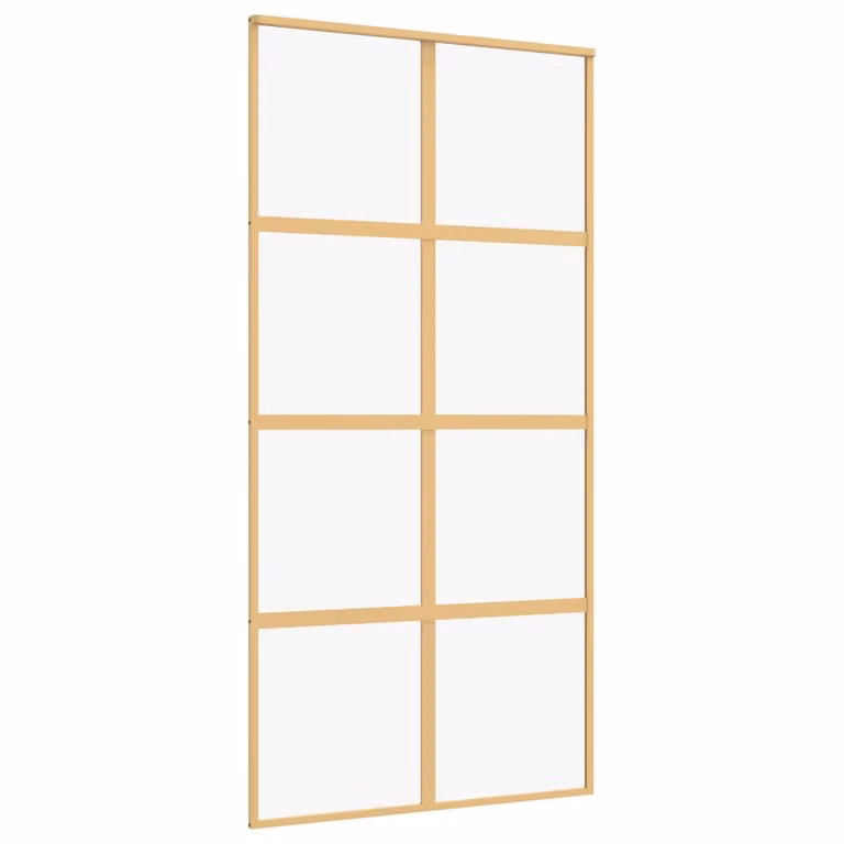 Porta Scorrevole Oro 102,5x205 Vetro Trasparente ESG Alluminio