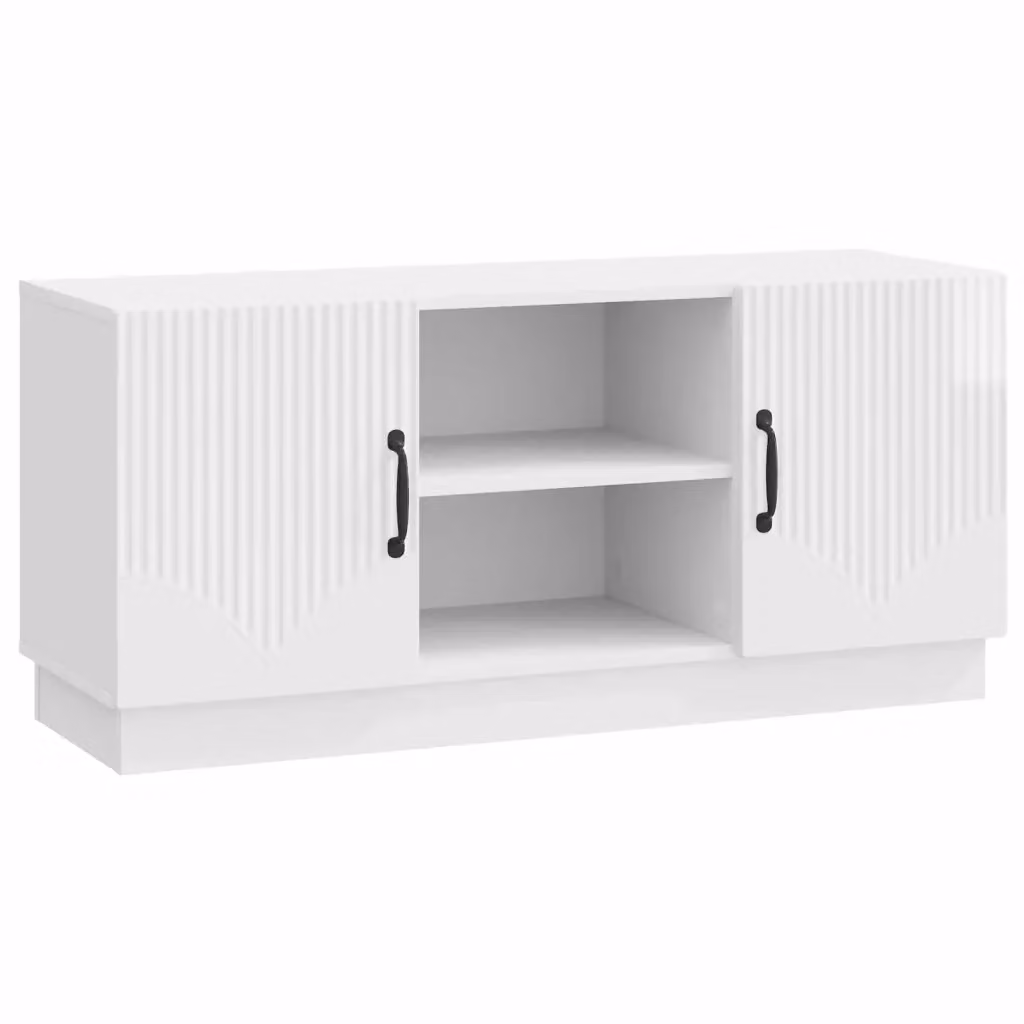 Mobile TV moderno Design In bianco lucido in legno ingegnerizzato L: 102 cm, P: 34,5 cm, H: 47 cm – 2