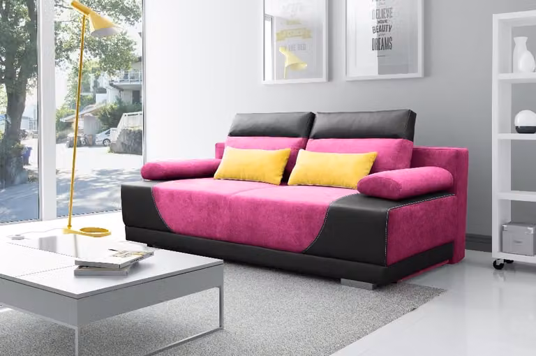 Schlafsofa Stoff Garnitur Bettfunktion 3 Sitz Sofa Couch Textil Polster