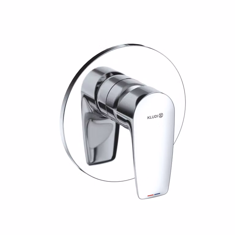 KLUDI PURE&SOLID Mitigeur monocommandé encastré pour douche, montage mural, 28 l/min, chrome, 347550575, 347550575