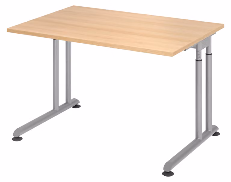 bümö Scrivania Serie-Z - Struttura: argento, dimensioni: 120 x 80 cm, decorazione: rovere