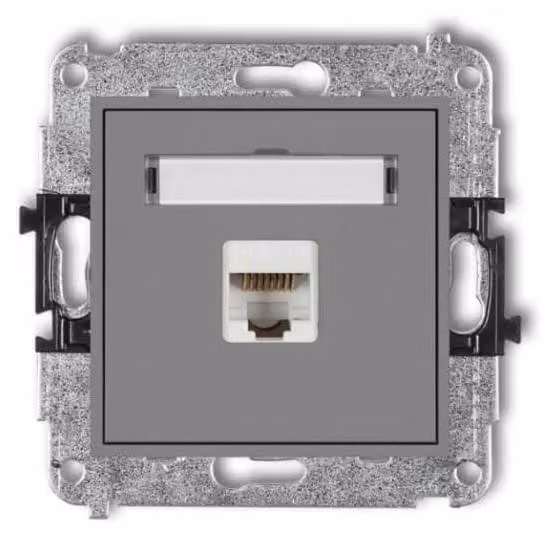 Connettore singolo per computer, 1xRJ45, categoria 5e, 8 poli, grigio opaco, modello 27MGK-1