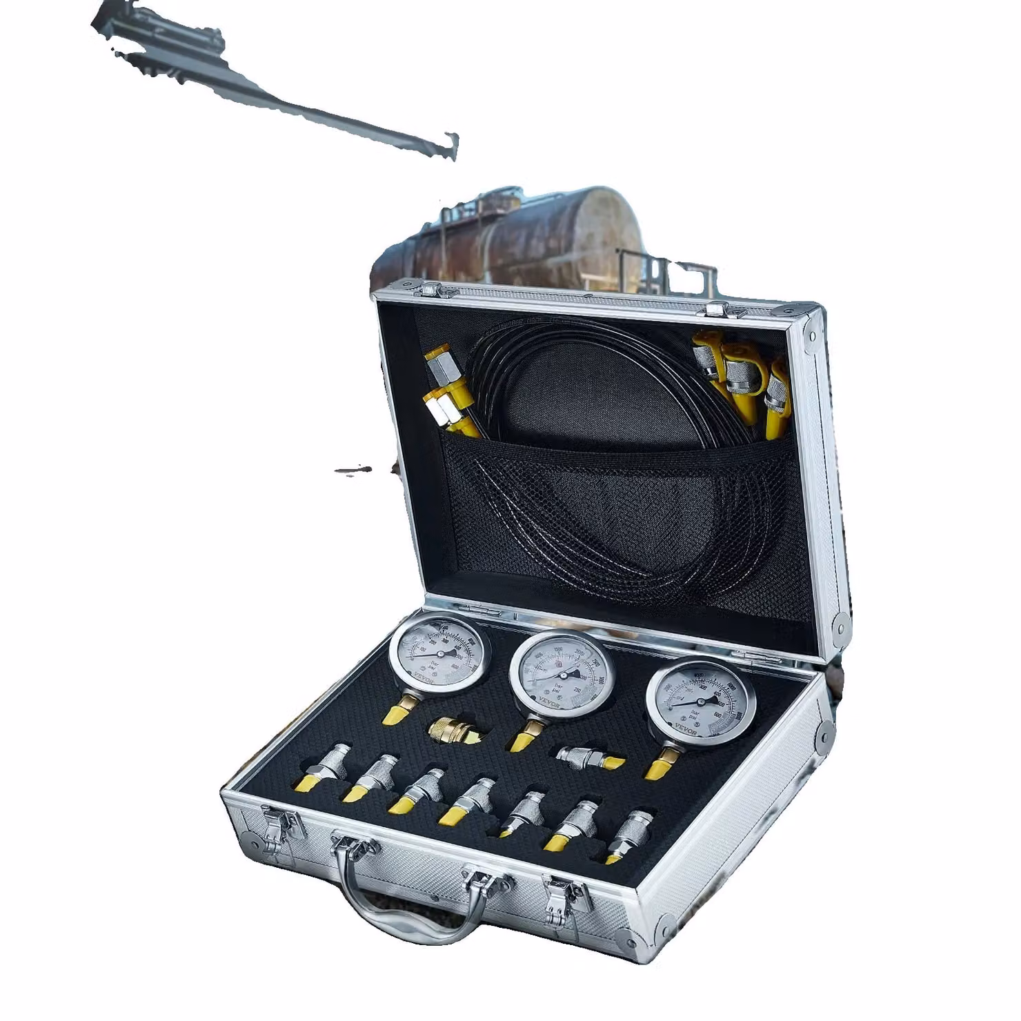 Kit per prove di pressione idraulica, acciaio inossidabile resistente, misurazioni versatili, BIANCO