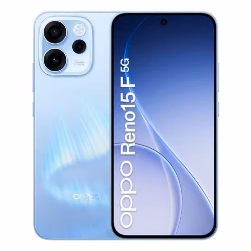 Oppo Reno15 F 5G Smartphone con Display AMOLED da 6.57 pollici, Tripla Fotocamera 50+8+2MP, Selfie 50MP, RAM 8GB e Memoria Interna 256GB, Aurora Blue – 2