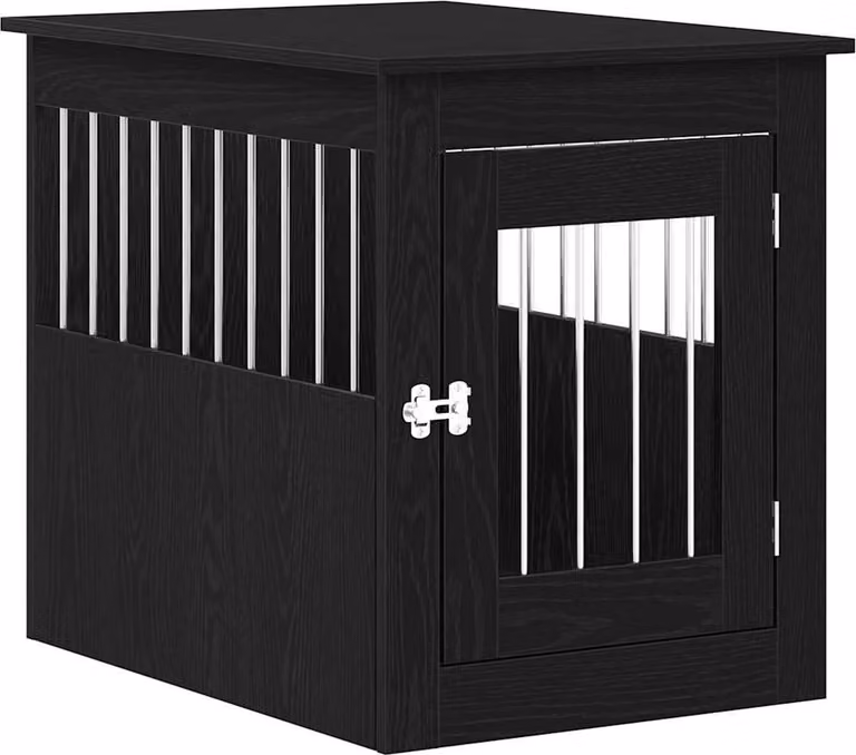 Mobile per cuccia per cani Rovere Nero 55x75x65 cm in legno ingegnerizzato