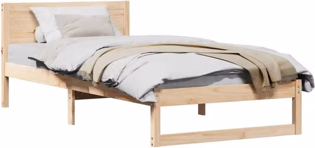 Letto singolo per adulti in pino massello naturale Design In L/P/H: 100 x 200 x 105,5 cm