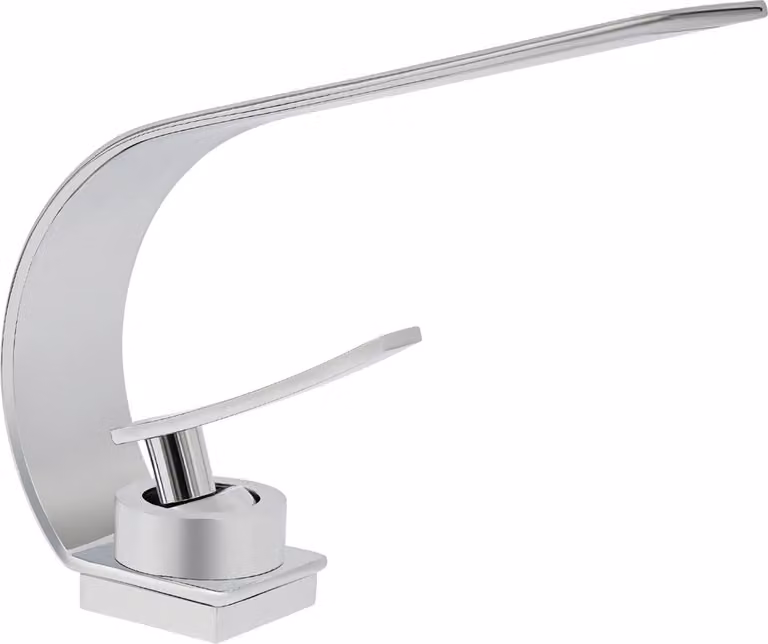 Miscelatore per lavabo - Miscelatore monocomando - Installazione libera - Acciaio inox 304 - Corpo valvola in ottone - Antigoccia - Foro 3,1-4,2 cm - Tubo flessibile 60 cm - Argento