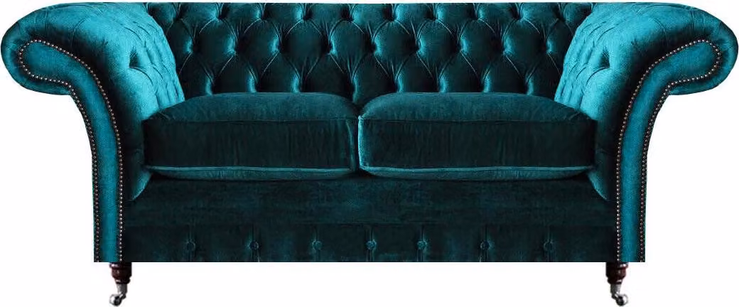 Grün Zweisitzer Sofa Couch Wohnzimmer Luxus Designer Textil Möbel
