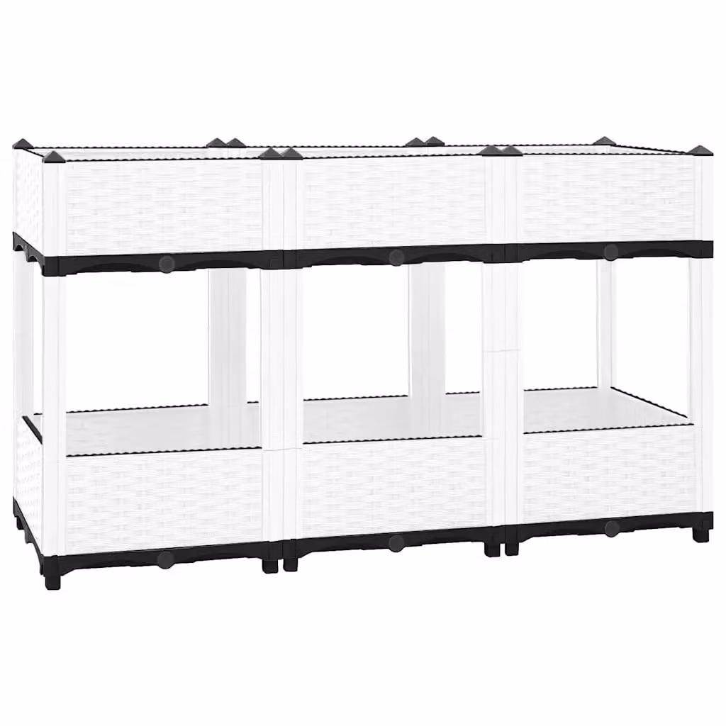 Fioriera Rialzata vidaXL in Plastica per Orto e Giardino, L 120 cm x P 40 cm x H 71 cm, Grigio o Bianco