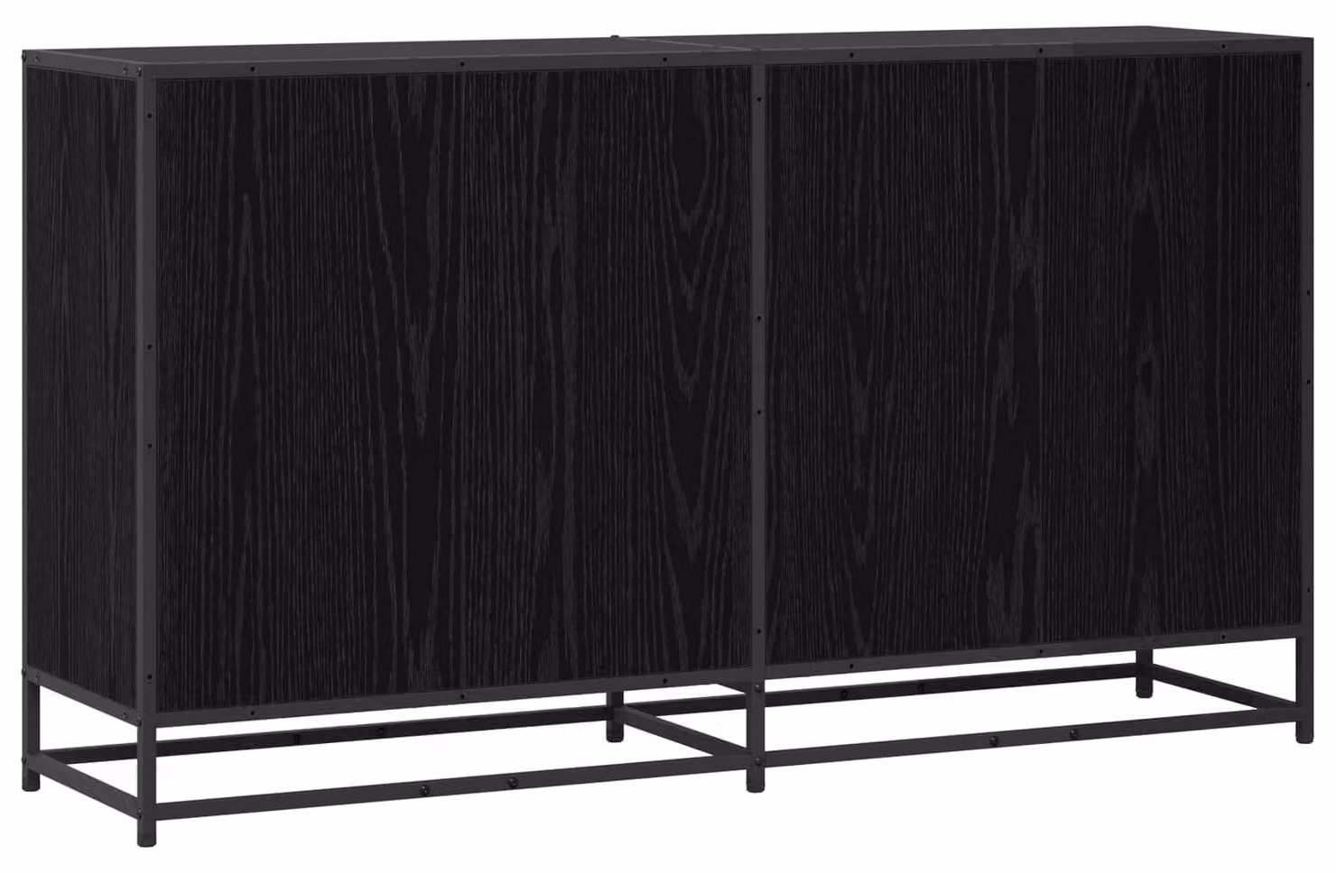 Mobile contenitore in legno impiallacciato di quercia scura, dimensioni 134 x 35 x 76 cm