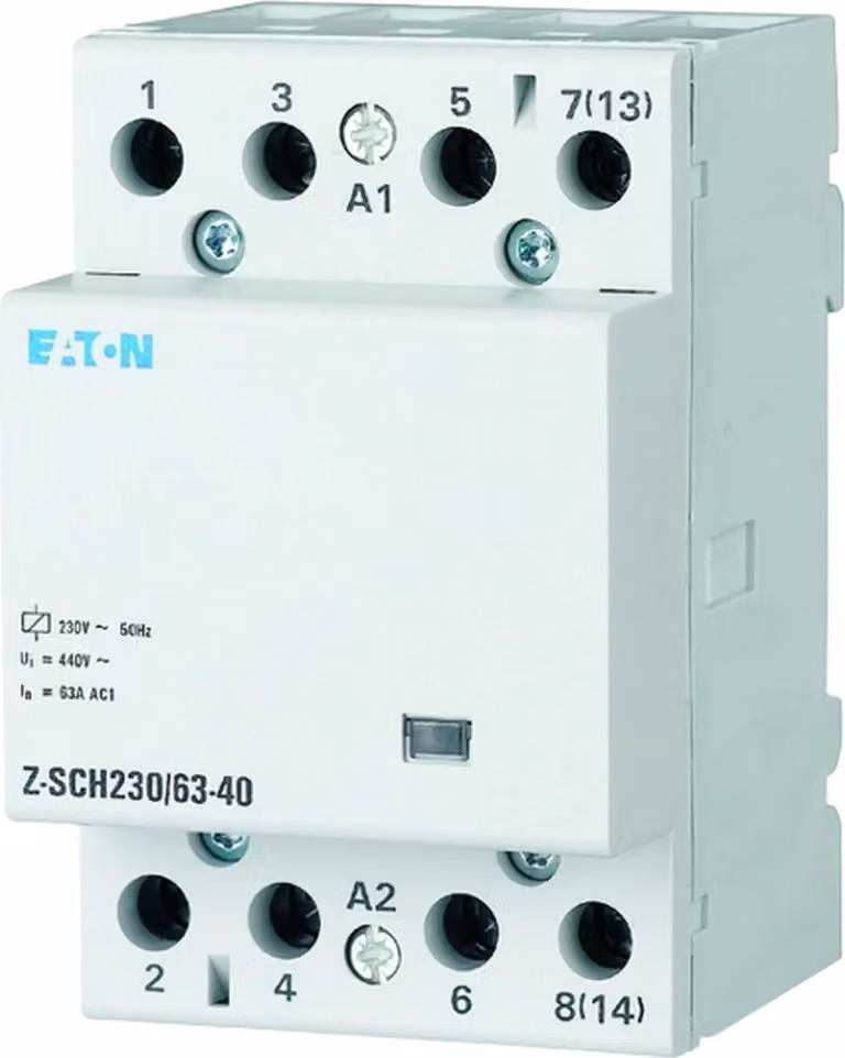 Contattore di installazione Eaton, 230 V, 63 A, 4 contatti di chiusura, 1 pz.