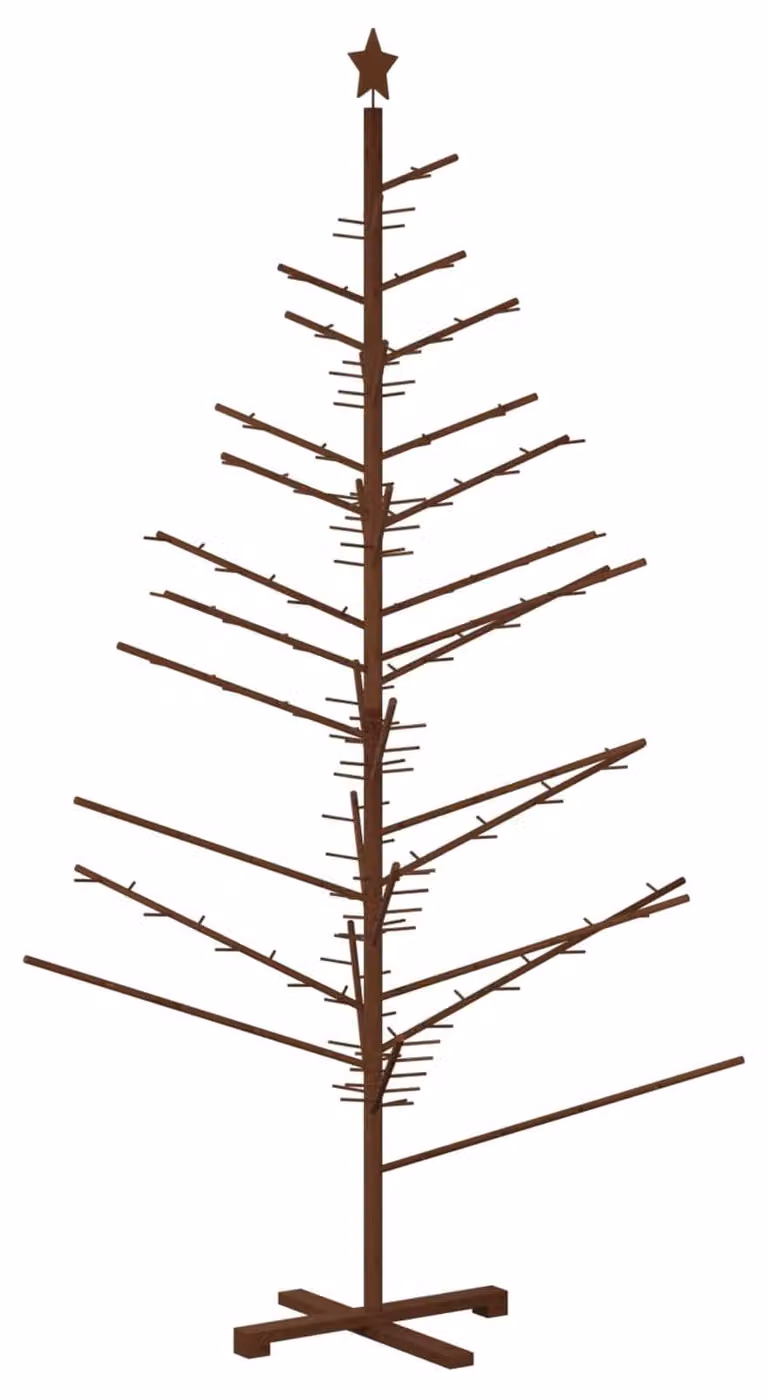 Albero di Natale in legno, altezza 210 cm, realizzato in bambù e legno massello di pino