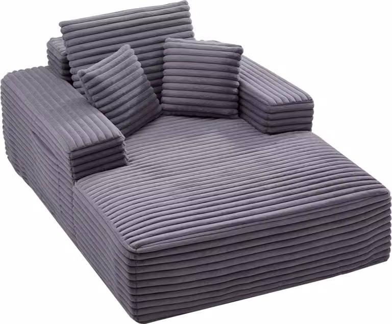 Chaise longue - Lettino relax/recamier Divano letto - 138 cm - Profondità seduta - Imbottitura in schiuma altamente elastica - Con braccioli e cuscini decorativi - Per soggiorno/camera da letto