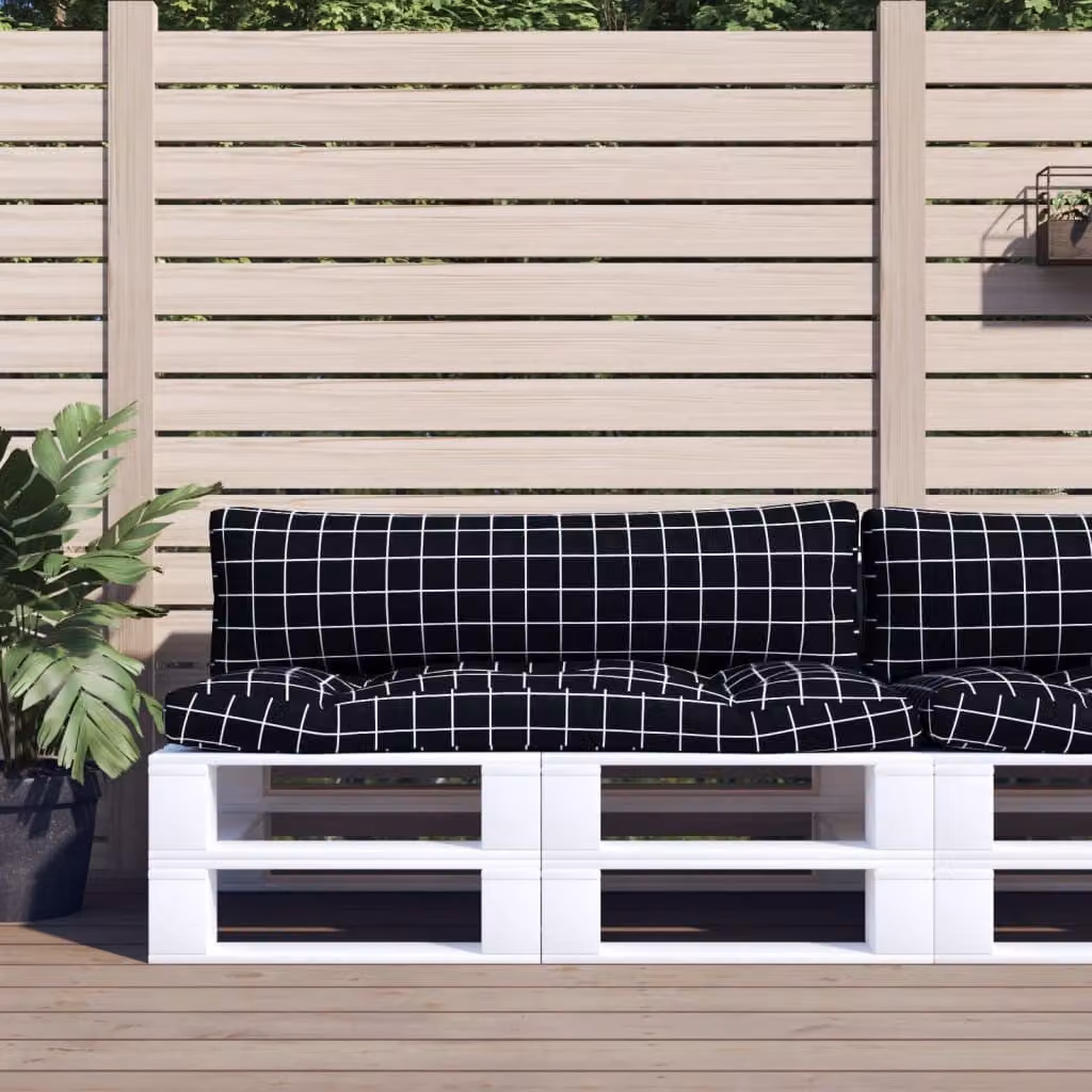 vidaXL Set di 2 Cuscini per Pallet in Poliestere Nero, Impermeabili e Traspiranti, L/P/H: 110 x 110 x 10 cm