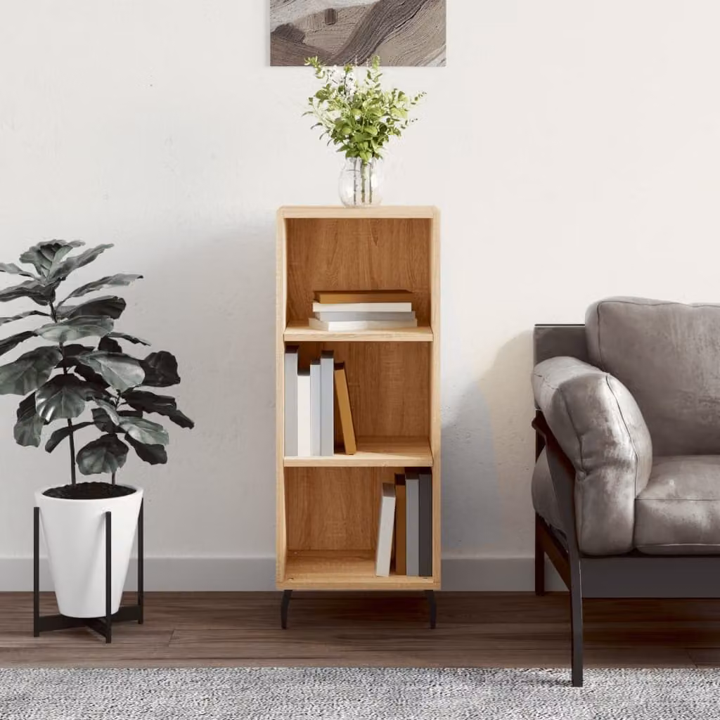 Credenza vidaXL in Rovere Sonoma e Legno Multistrato, L/P/H: 34,5 x 32,5 x 90 cm