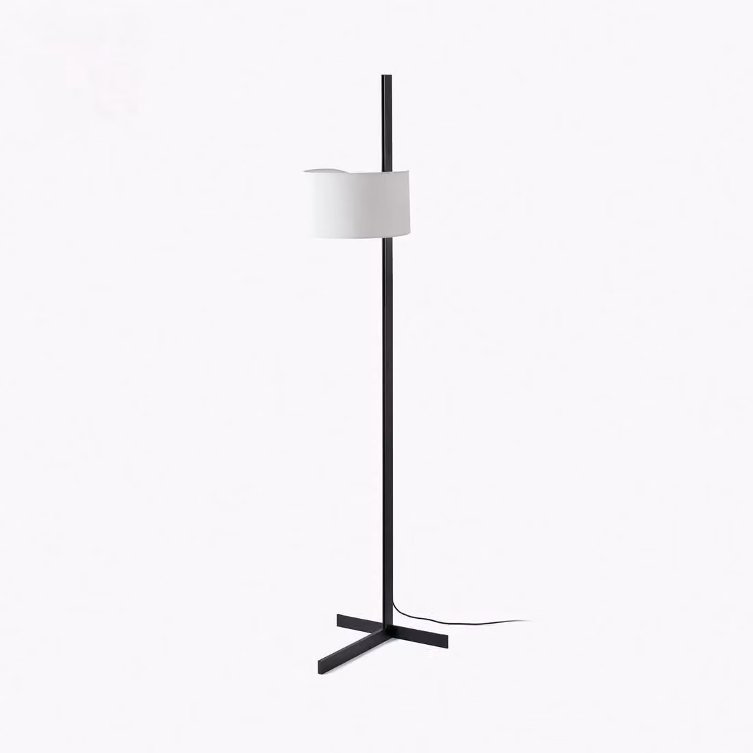 Lampada da terra STAND UP E27 15W alluminio nero opaco, Textilene bianco L:30cm H:175cm dimmerabile