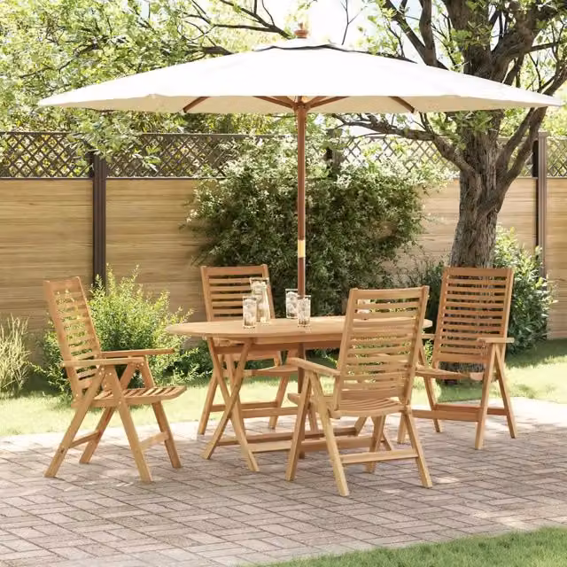 Set da Pranzo per Giardino 5 pz Marrone Legno di teak solido 3356878