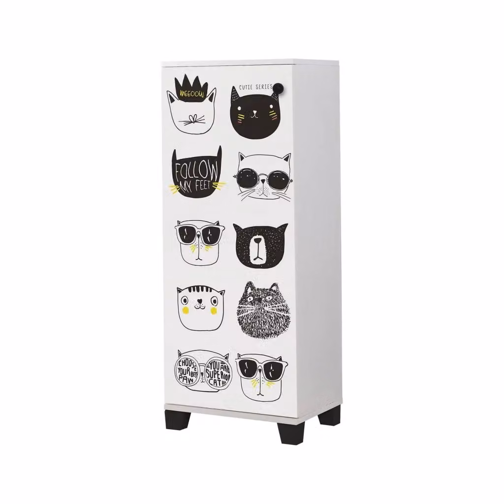 Scarpiera a muro DMORA Kika moderna con vani basculanti, L: 50 cm, P: 38 cm, H: 127 cm, Bianco opaco – 2