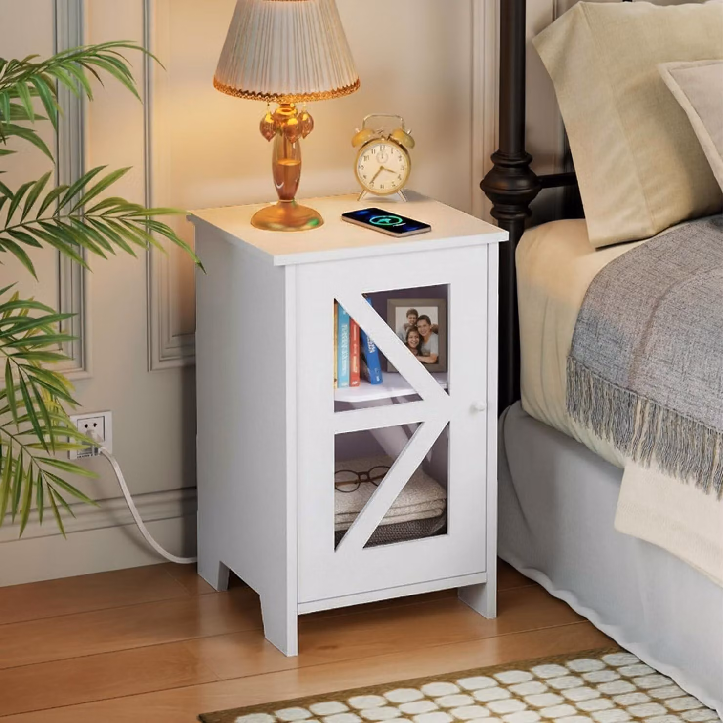 Omgoods - Tavolino quadrato grande con spazio contenitivo - Stile britannico per il soggiorno