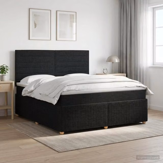 Letto box spring con materasso ibrido vidaXL Nero L/P: 180 x 200 cm