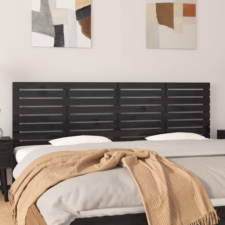 Testiera da parete vidaXL in legno massello di pino nero L: 166 cm, P: 3 cm, H: 63 cm