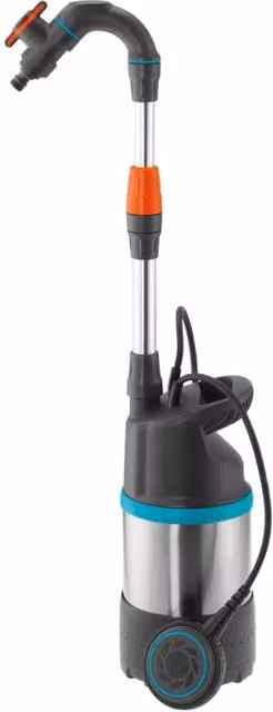 Pompa di evacuazione acque chiare a filo multicellulare GARDENA 4700/2 con motore brushless da 550 W, portata 4700 l/h e profondità fino a 7 m, alimentazione 220 V