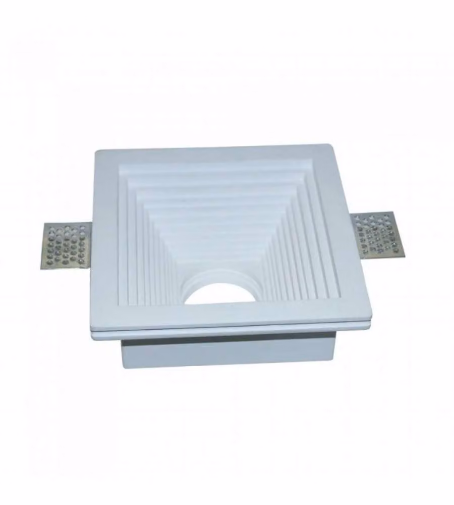 Portafaretto LED da Incasso Quadrato GU10 e GU5.3 (MR16) Corpo in Gesso Bianco