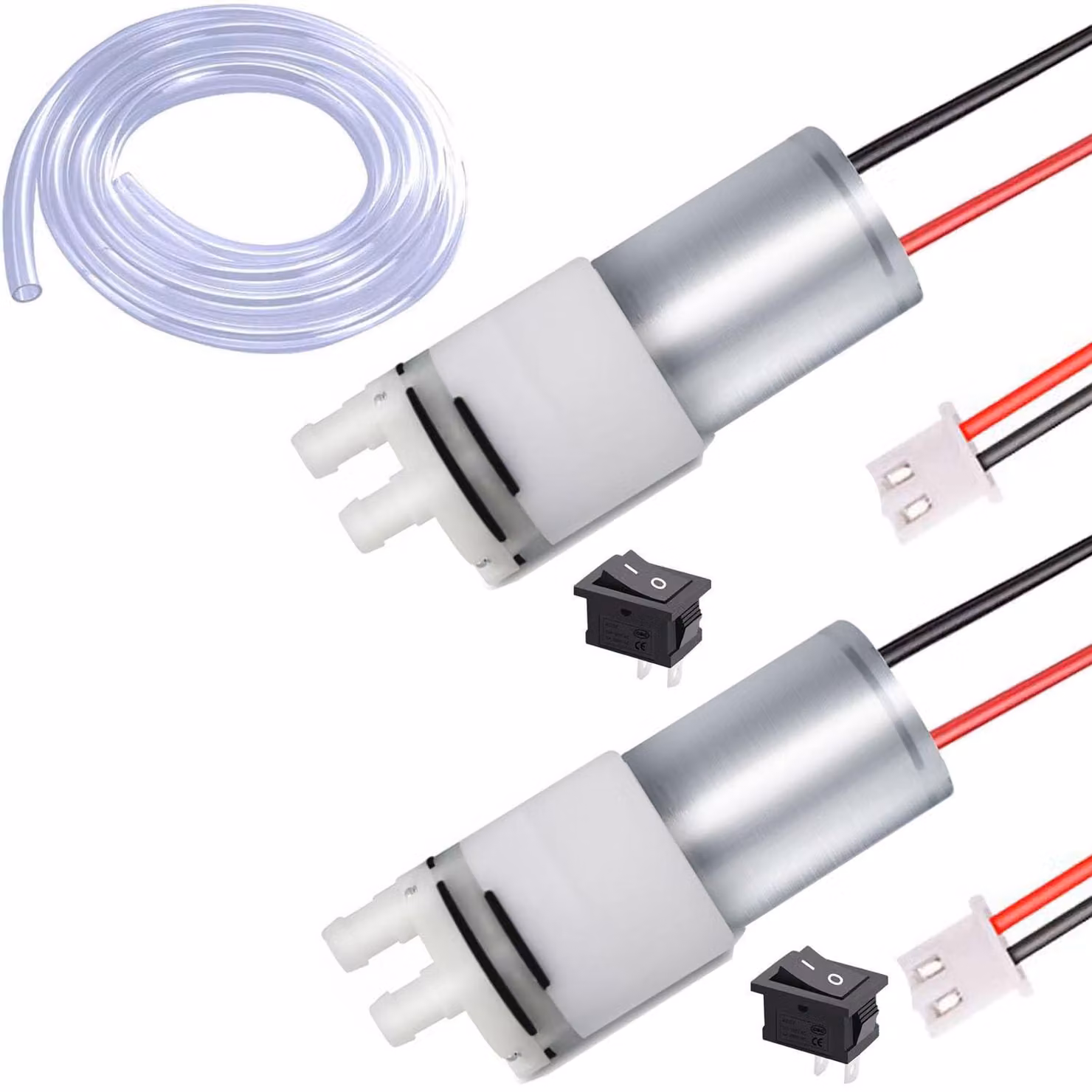Confezione da 2 mini-pompe per acqua a 12V DC, autoaspiranti, con una portata di 850 ml/min