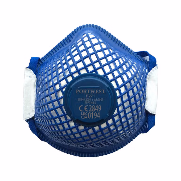 Portwest P271 FFP2 ERGONET Dolomit maschera per polveri sottili con valvola Bianco